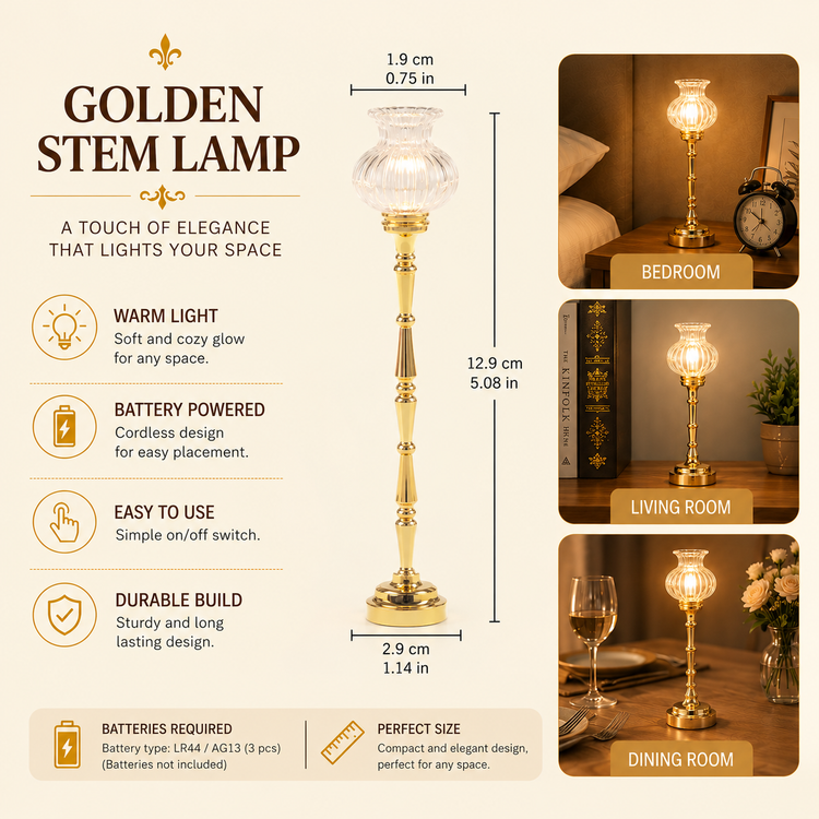 TaleGlow Golden Stem miniature lamp